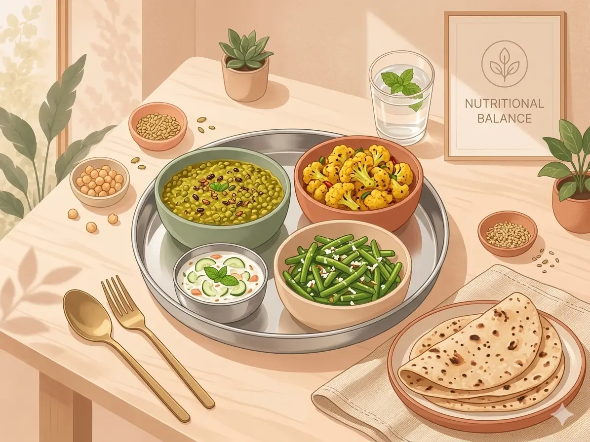 Healthy Indian PCOS diet meal plan with balanced nutrition