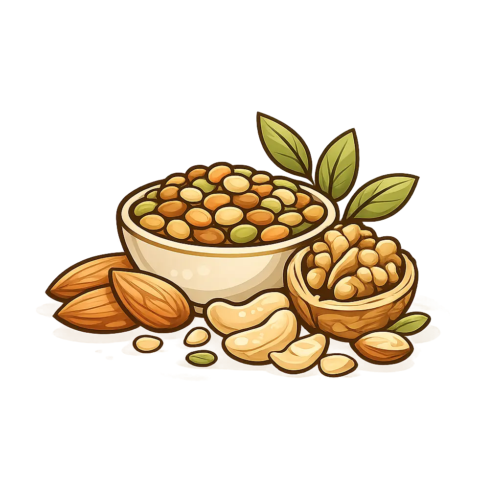 Minimalist icon representing seeds and healthy fats